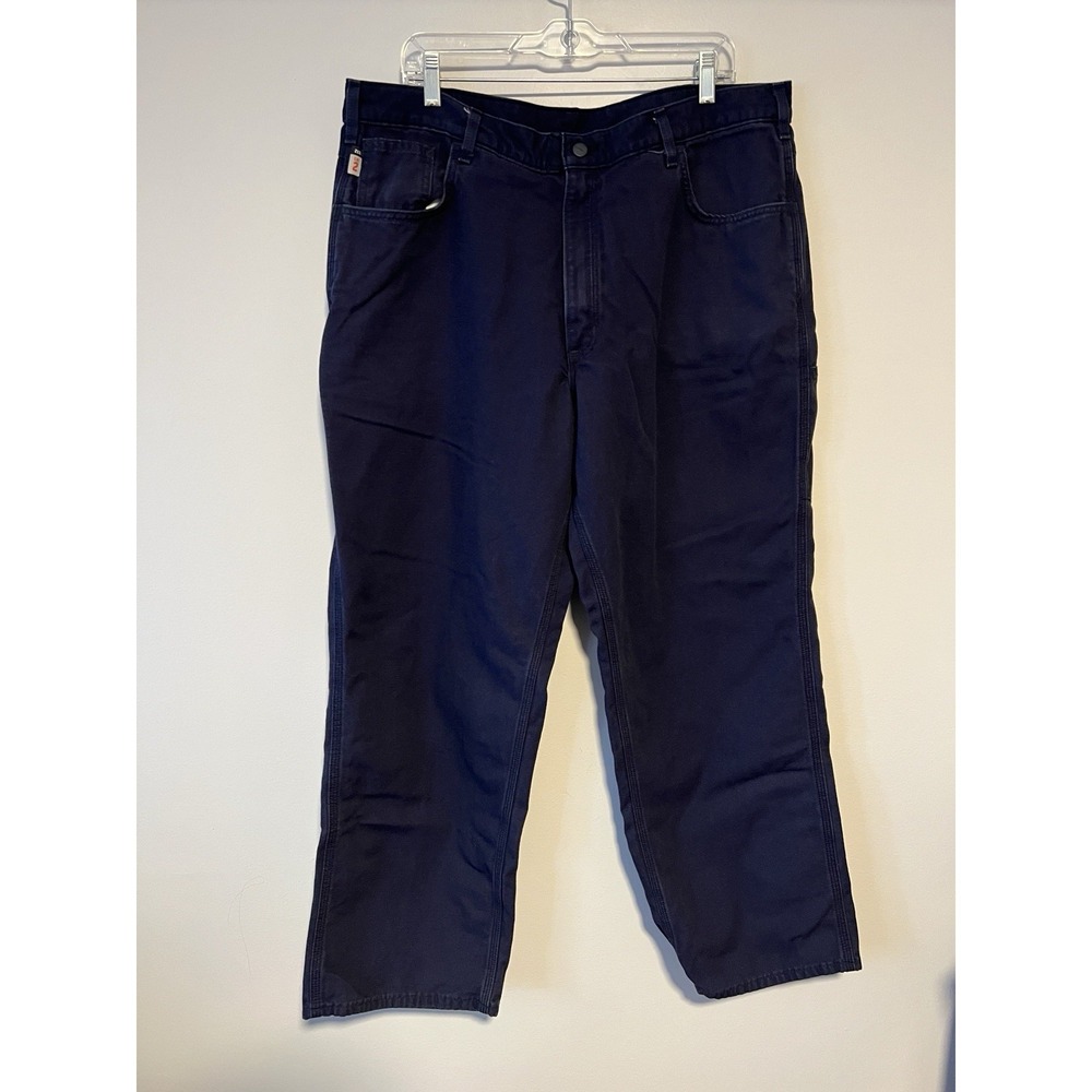 Carhartt FR Pants Mens 40x32 Navy Blue Flame Resistant CAT 2 Carpenter Work
